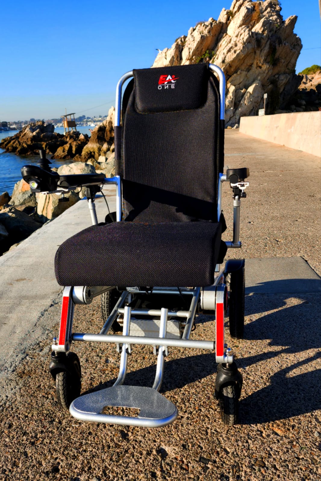Newly Arrived D9X  Automatic Folding Lightweight Best Exclusive Motorized Electric Wheelchair Scooter, Airplane Travel Safe, Heavy-Duty Power Electric Wheelchair (22''  Seat Width) (Silver Automatic)