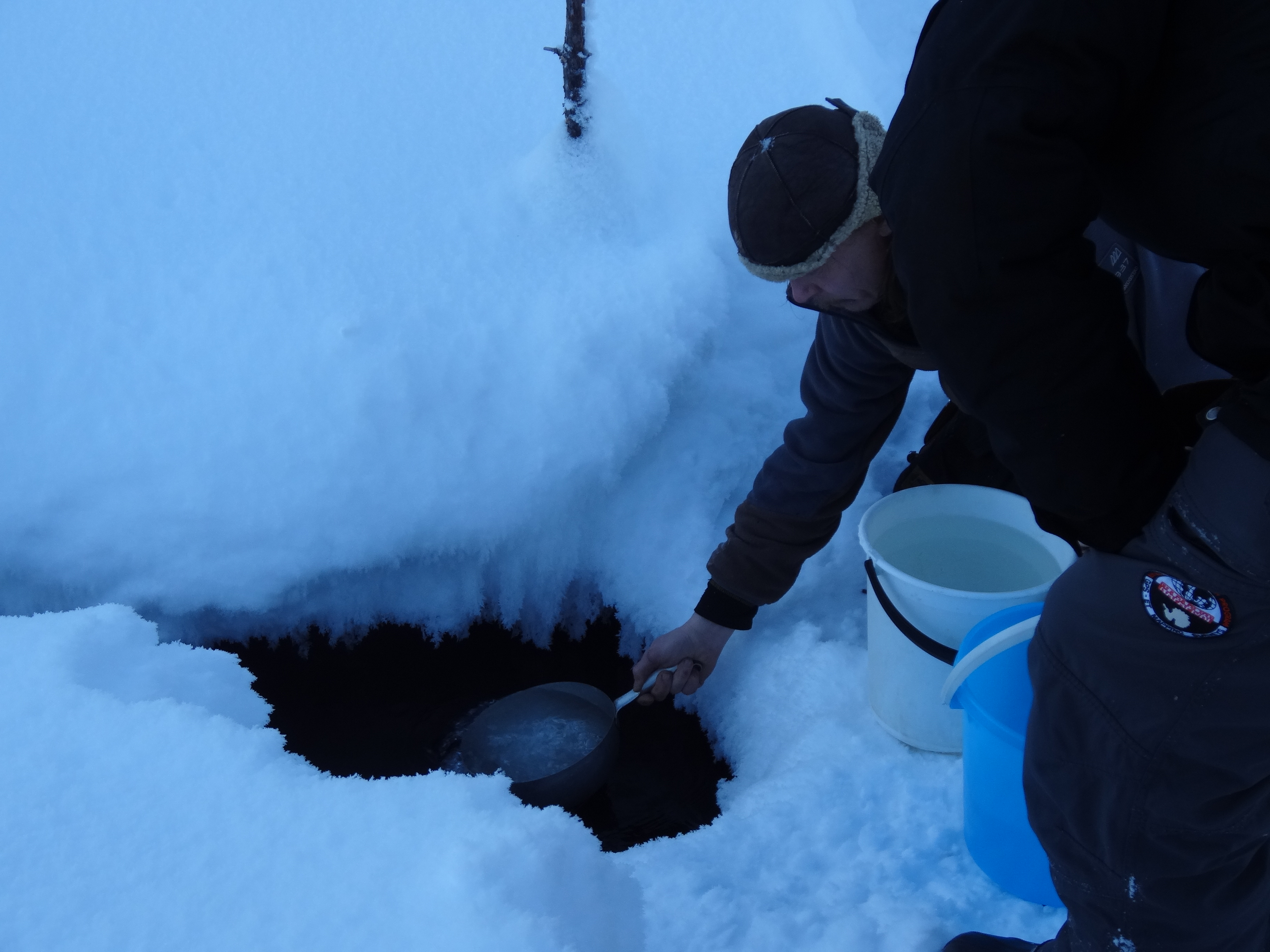 We were collecting water from a nearby stream