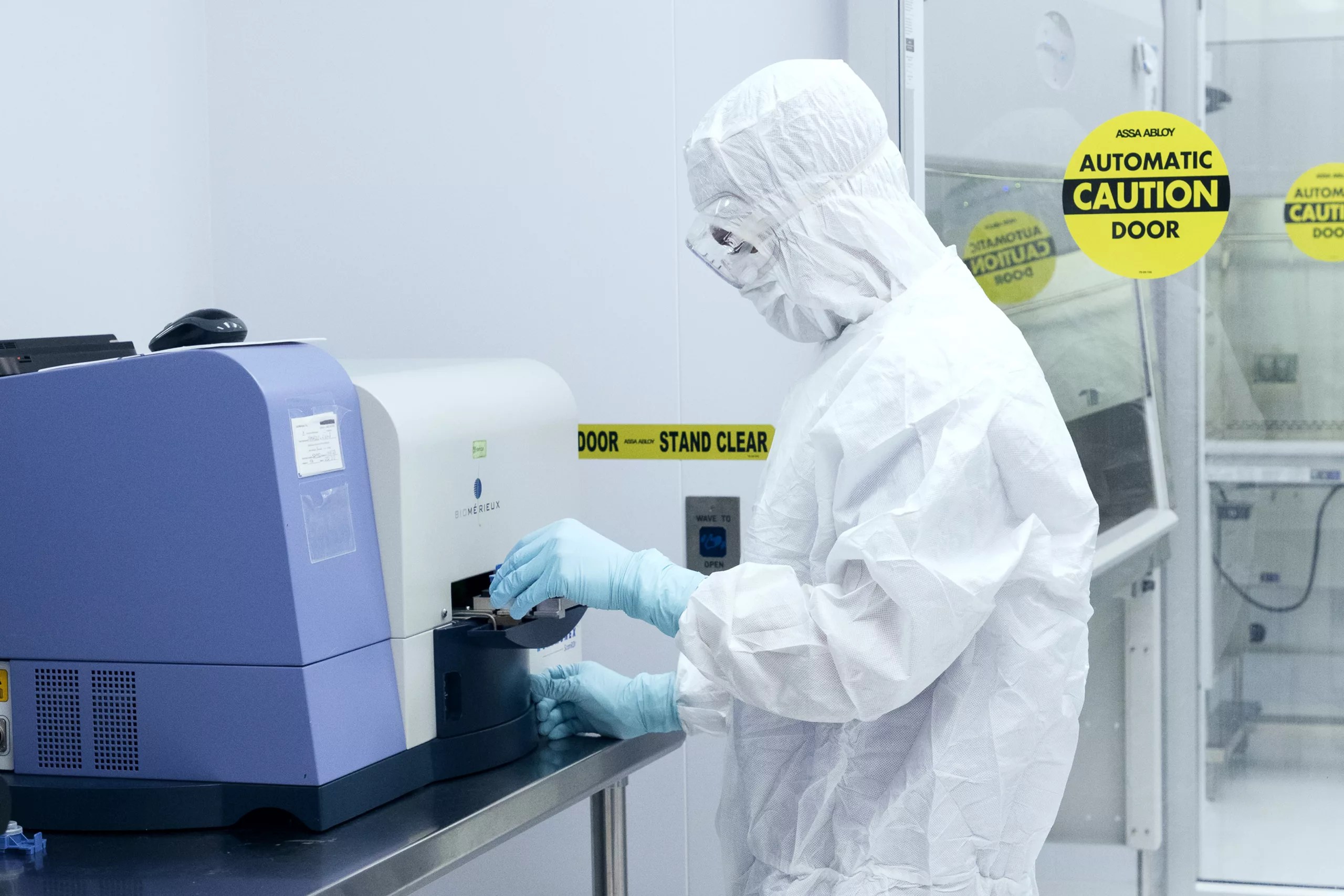 Eagle microbiologist performing Microbiology Rapid Sterility Test