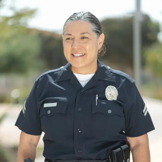 Happy female security officer.