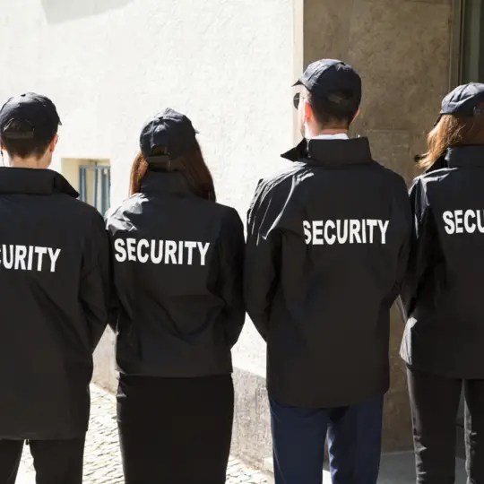 Team of E.S.S.I. officers being a security guard provider.