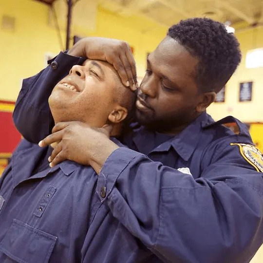 Real-life scenarios in security guard training.