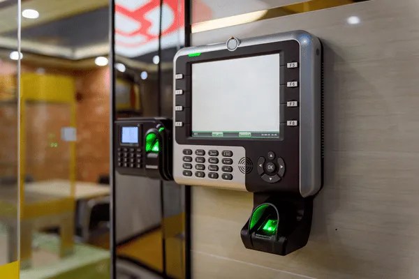 A business security systems making sure people are leaving the building locked.