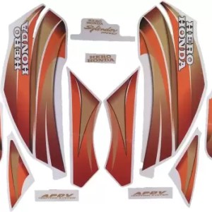 Ultra Full Sticker Kit For SPLENDOR PRO RED ORANGE