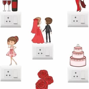 yadav sticker 15 cm Switch board sticker Self Adhesive Sticker  (Pack of 6)