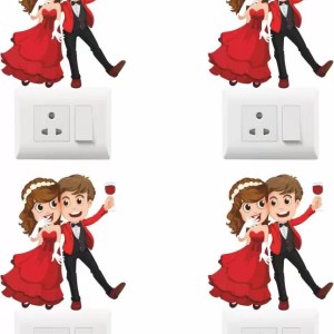 yadav sticker 15 cm Switch board sticker Self Adhesive Sticker  (Pack of 4)