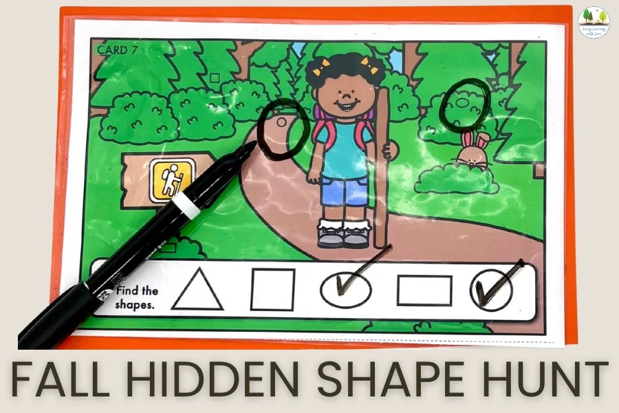 fall hidden shape hunt activity