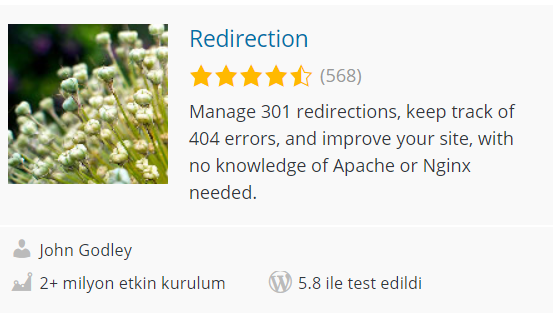 redirection eklentisi- WordPress Eklentileri
