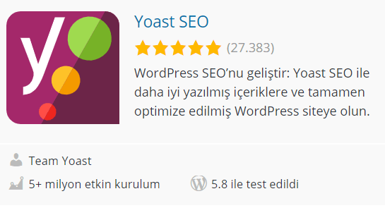 yoast seo - WordPress Eklentileri