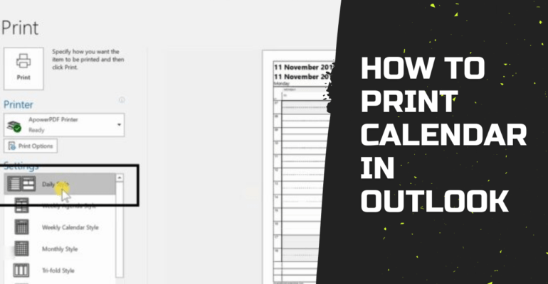 how to print calendar in outlook earn excel