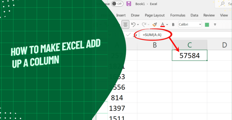 How to make excel add up a column and key considerations