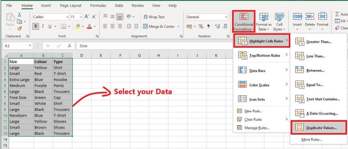 How to find duplicate entries in excel