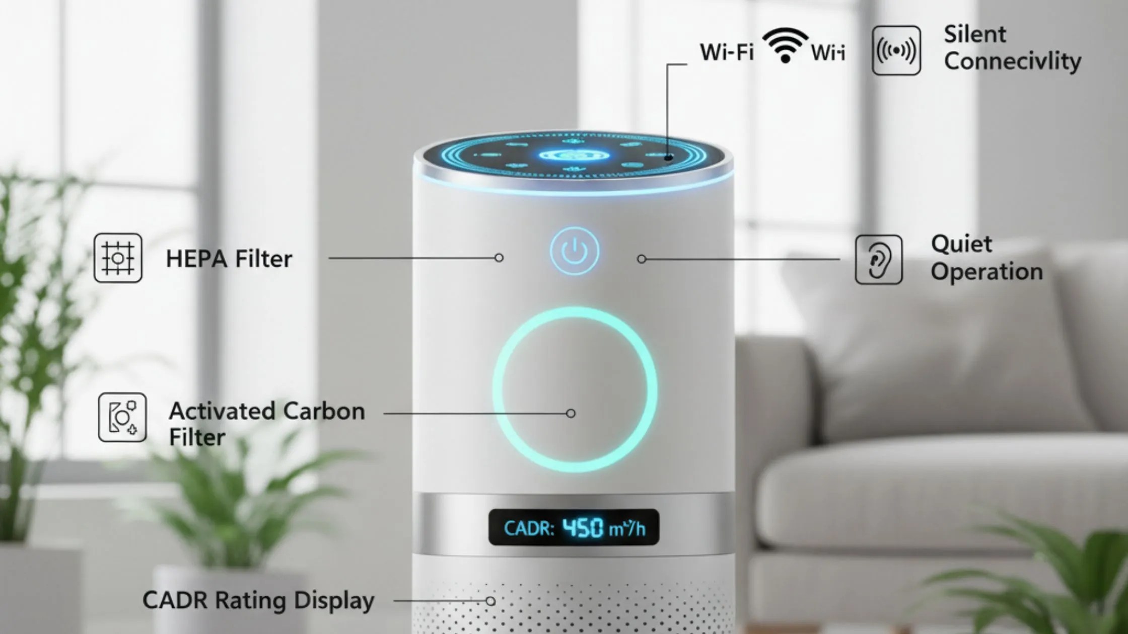 Modern air purifier with advanced features – Air Purifier Buying Guide