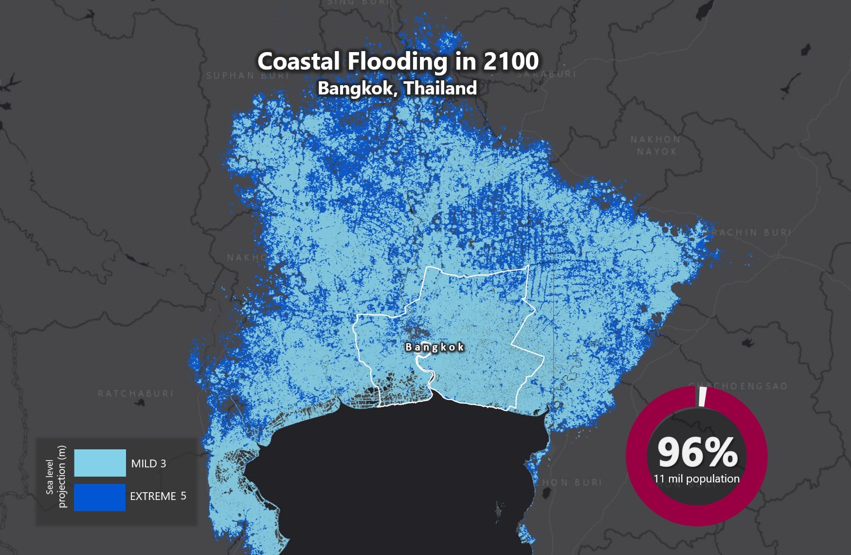 Sea Level Rise Projections 10 Cities At Risk Of Flooding Earth Org Bangkok 