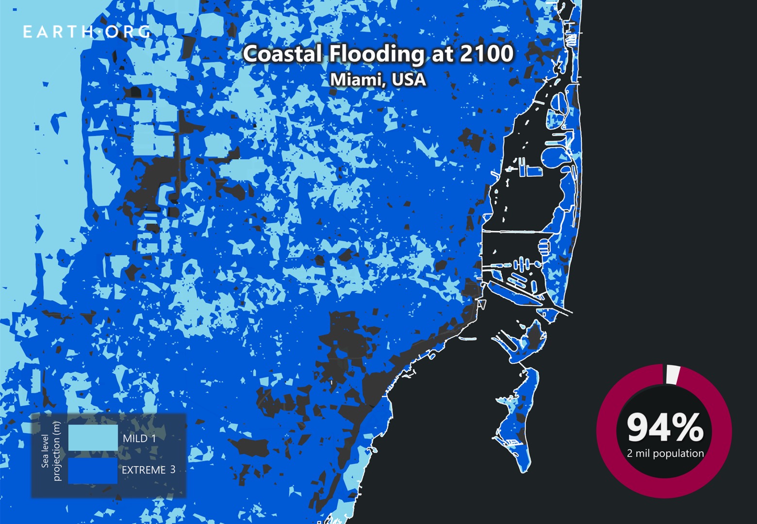 Sea Level Rise Map Florida Map Of Florida After Sea Level Rise Miami 2 