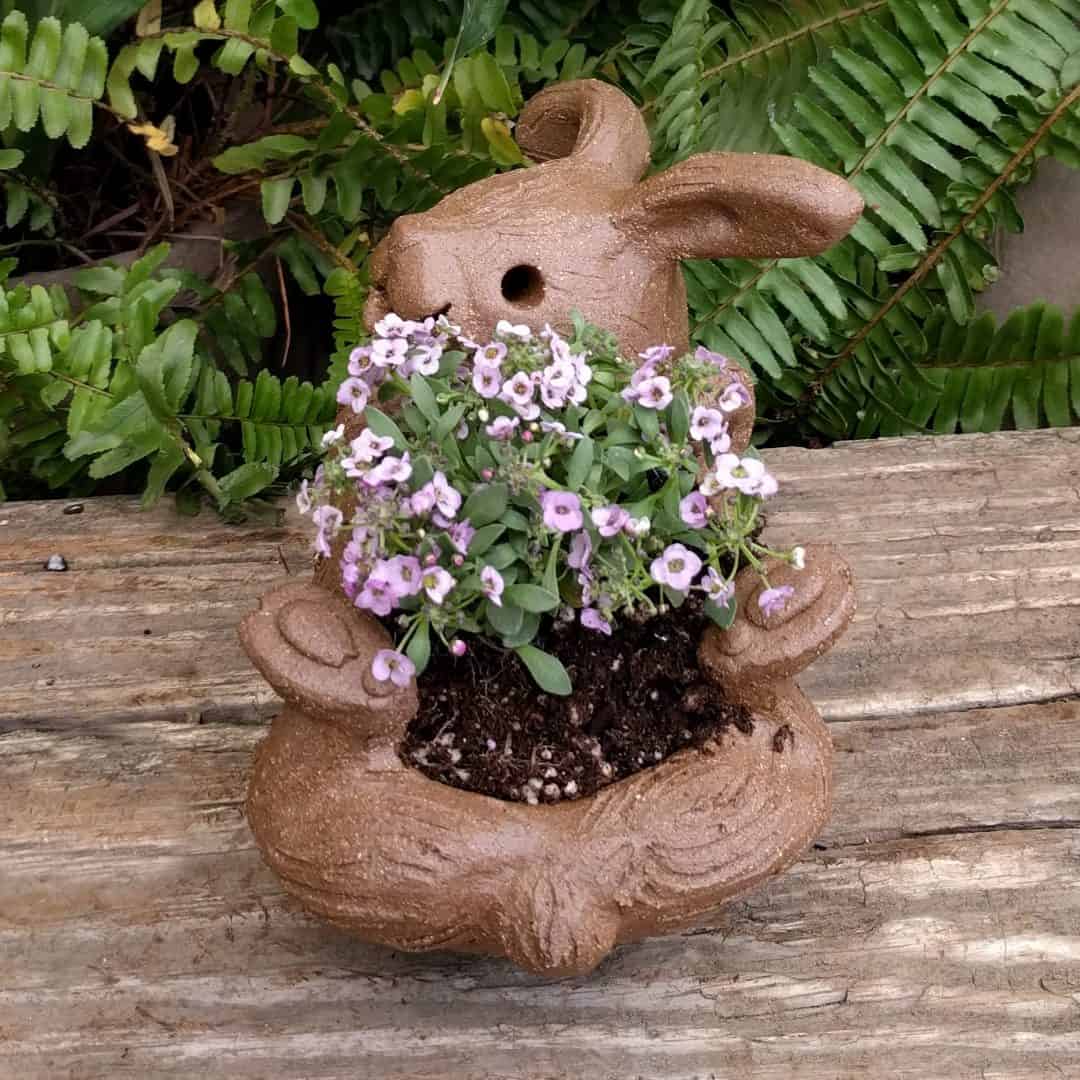 Rabbit on Back Planter - Margaret Hudson's Earth Arts Studio