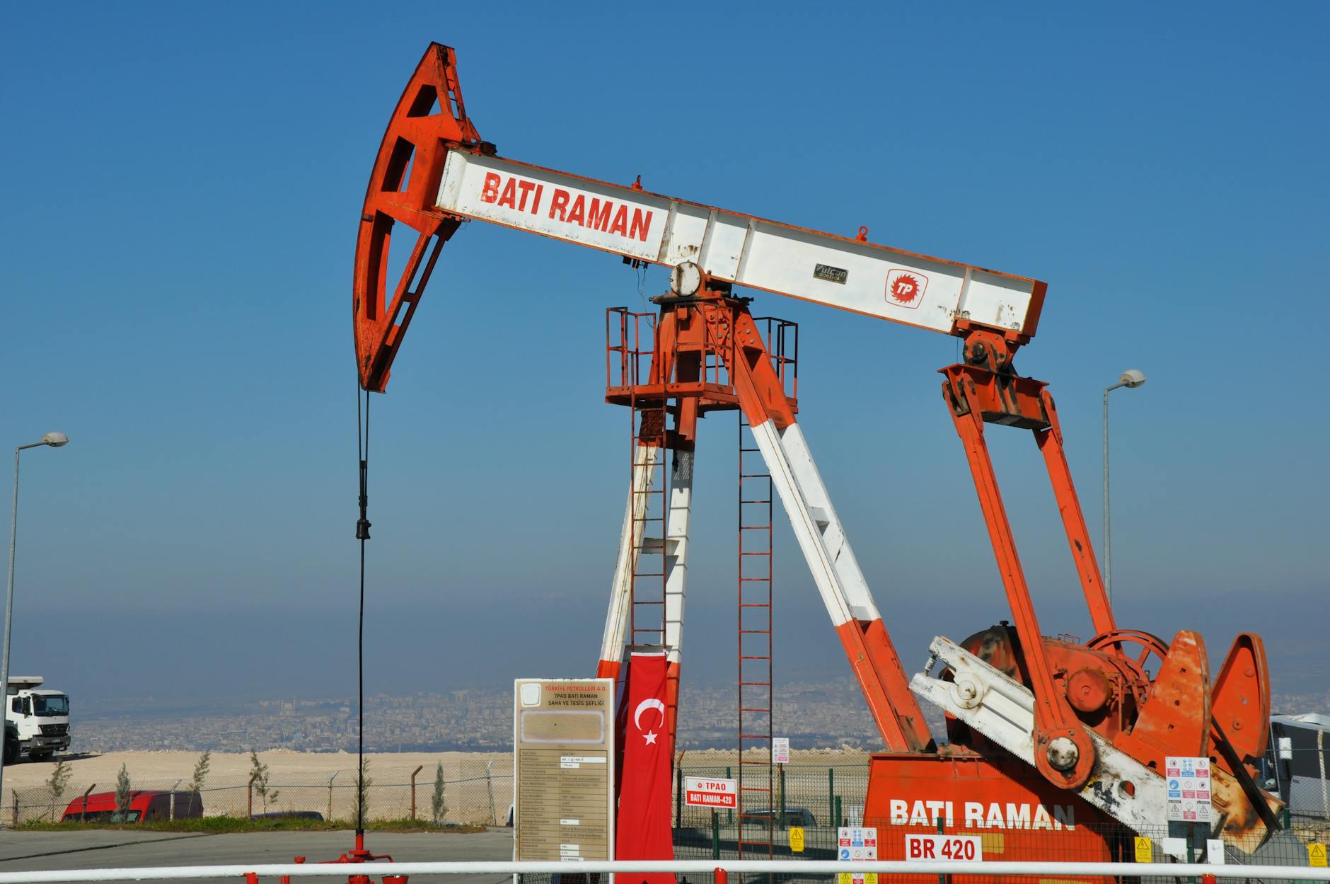 oil well in bati raman oil field in batman in turkey