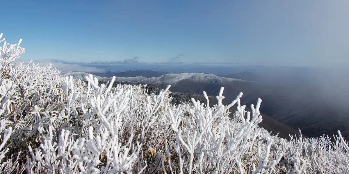 Winter view in North Carolina mountains