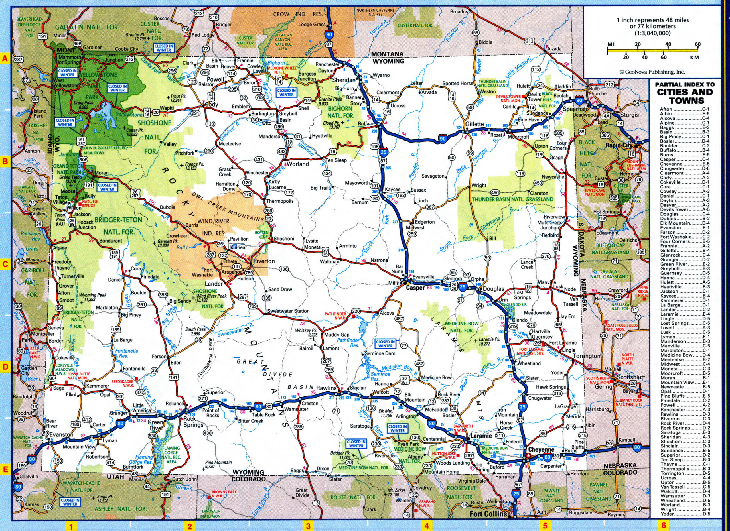 Wyoming National Forest Map 55a 