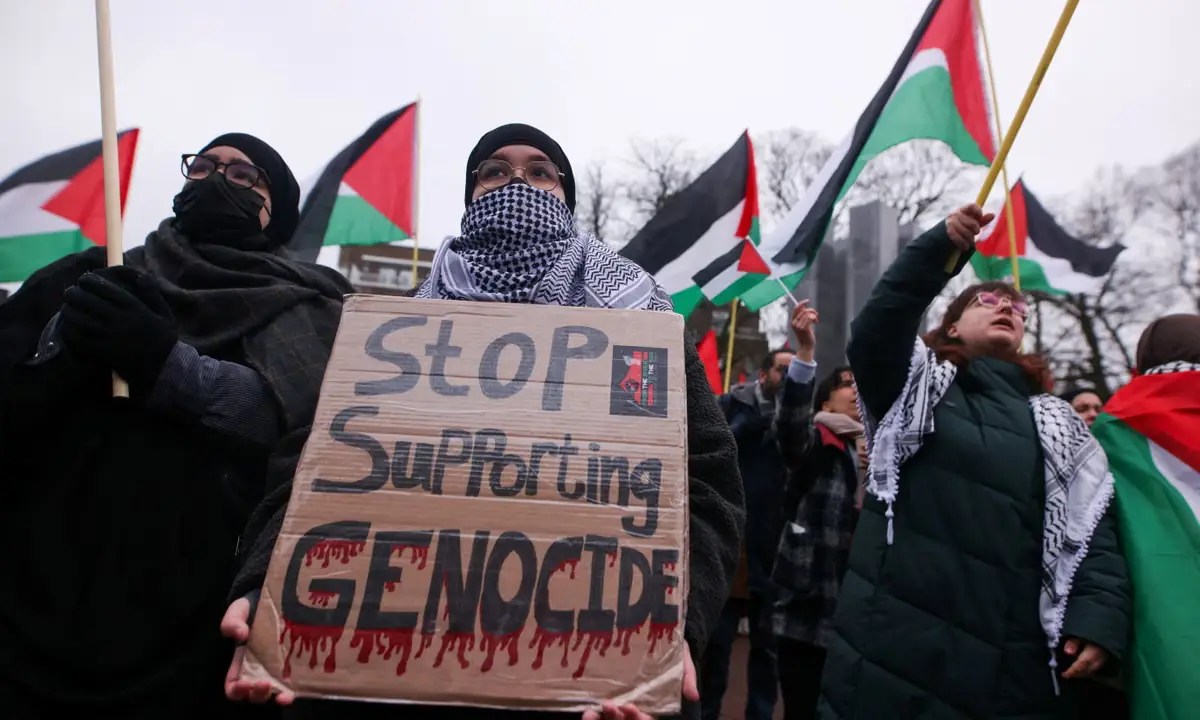 protests, icj, the hague, gaza genocide case, israel south africa, international court, palestine protest