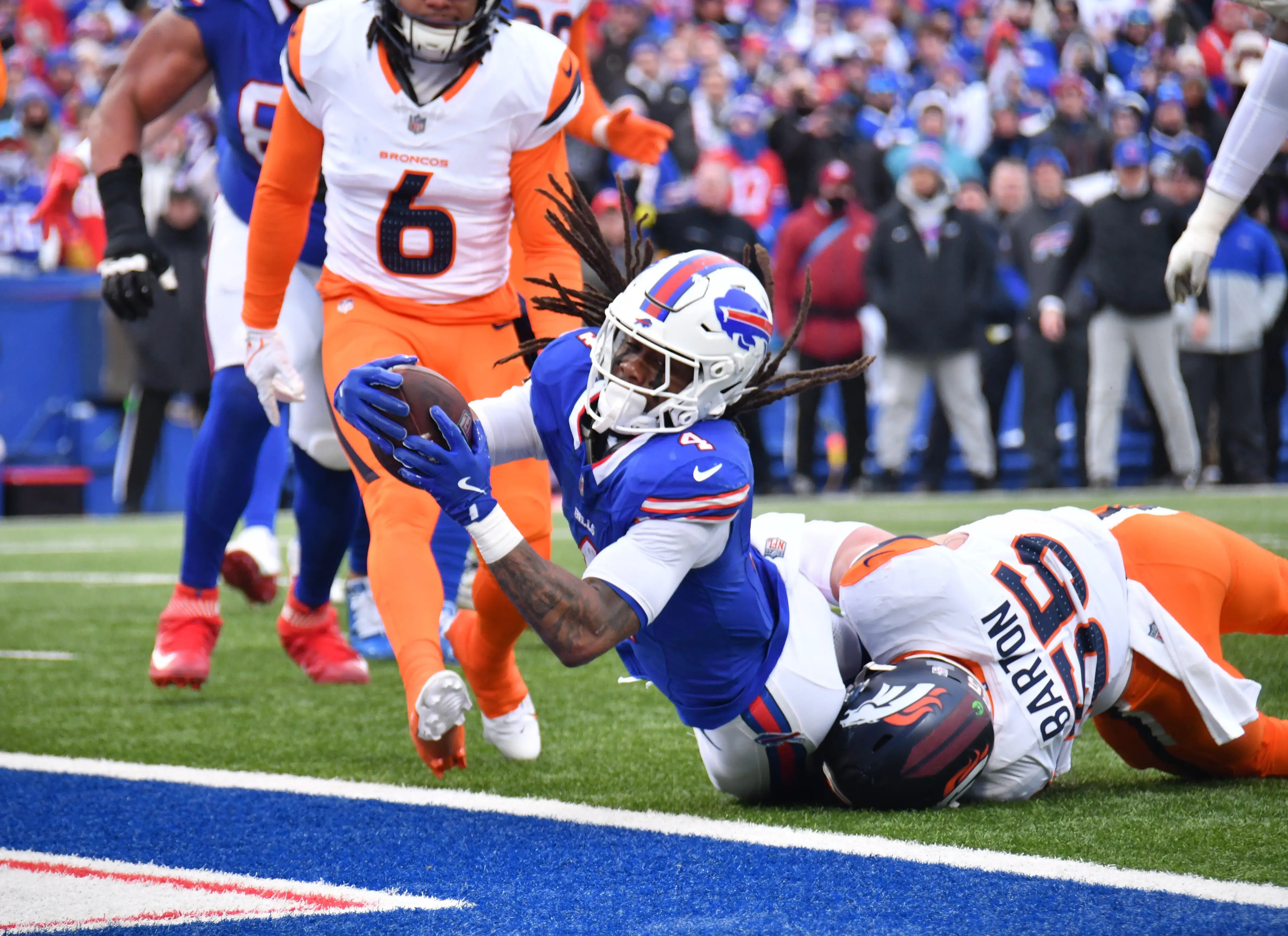 Denver Broncos vs Buffalo Bills match player stats, Bills vs Broncos stats, Wild Card 2025, Josh Allen, Bo Nix