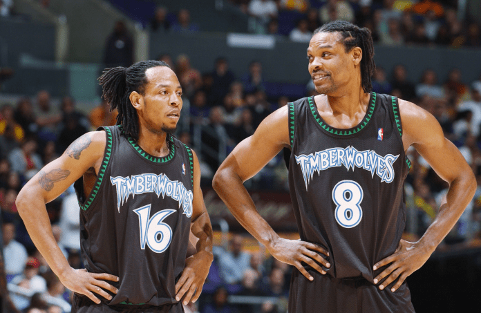 Target Center Fans On Classic Night Fans at Target Center wearing throwback Minnesota Timberwolves Black Trees jerseys on Classic Edition night.