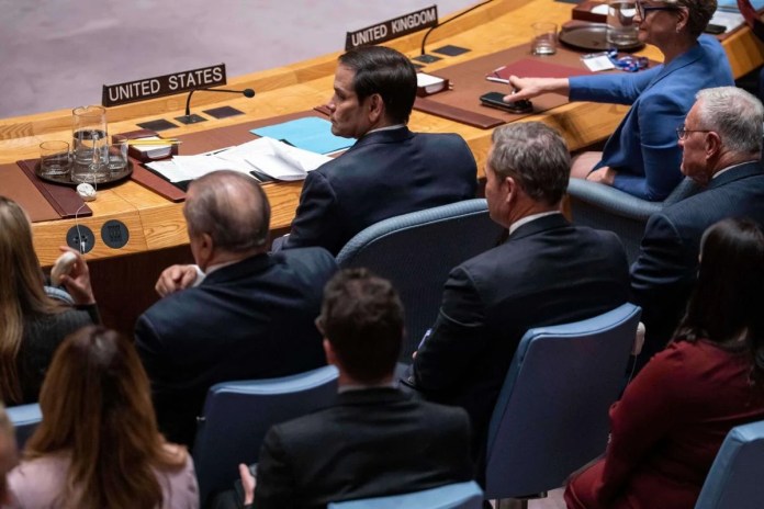 UN Security Council Chamber In New York Full view of the UN Security Council chamber during a meeting on Ukraine