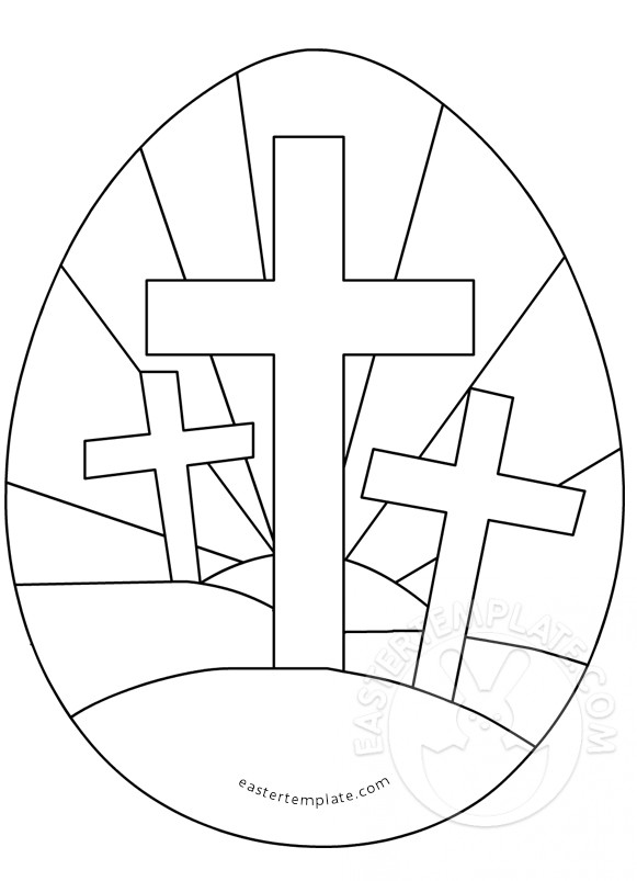 There are some fine details within the floral arrangement, but nothing like what you’ll see in the third coloring page easter cross printable!i think this is an appropriate option for both adults and children, even younger … Easter Egg With Three Crosses Coloring Page Easter Template