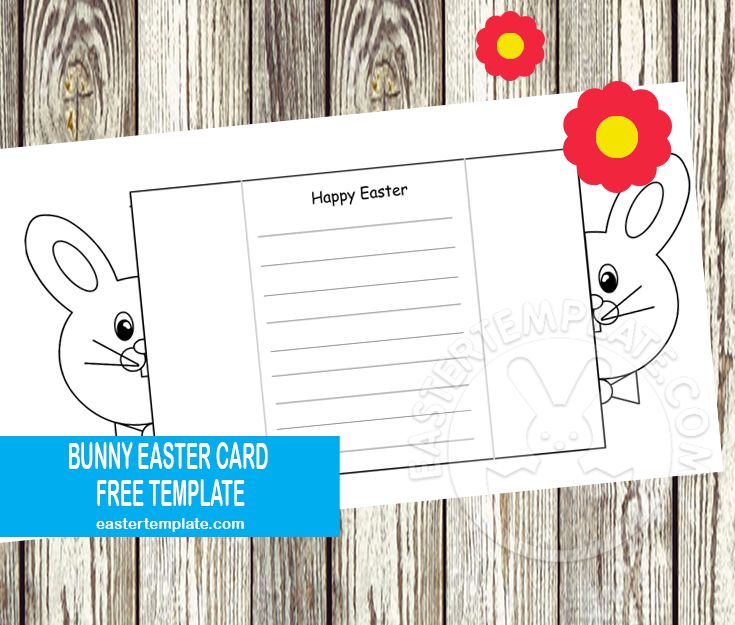 Foldable Easter Rabbit Card Printable Easter Template - Light Pattern Collection - Mobile Quality