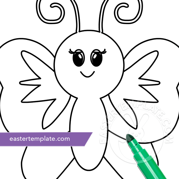 Butterfly coloring pages are created both for toddlers who are just starting to explore the world around them, and for older kids. Butterfly Coloring Page Easter Template