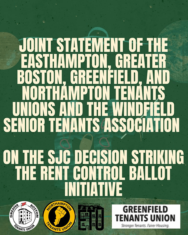 Joint Statement on the SJC Decision Striking the Rent Control Ballot Initiative