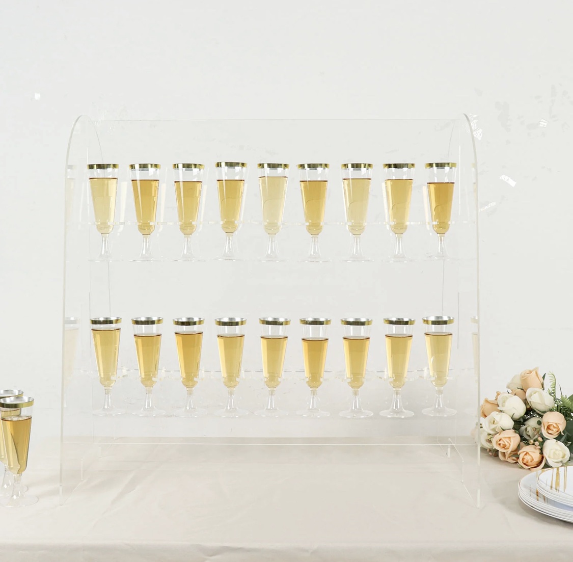 2 Tier Tabletop Champagne Wall Easy Breezy Bash Co Event Rentals