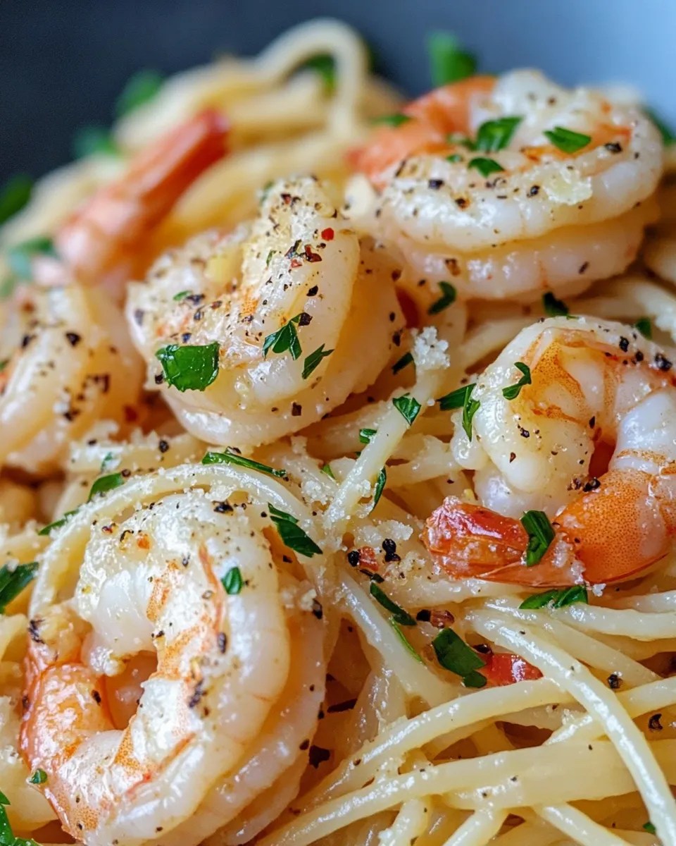 Garlic butter shrimp scampi pasta
