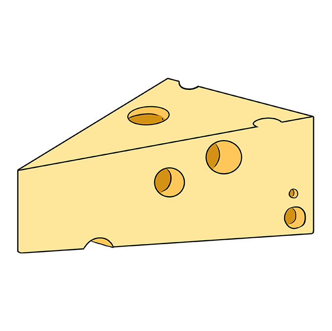 Dessinez ce fromage en suivant cette leçon de dessin. How to Draw a Cheese - Really Easy Drawing Tutorial
