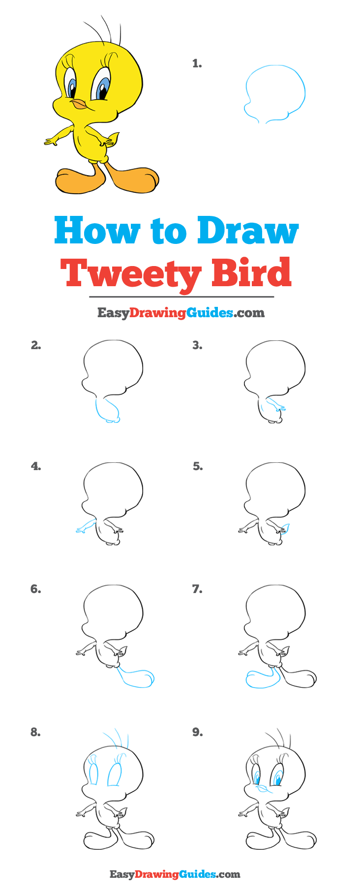 images Easy Tweety Bird Outline how to draw tweety bird really easy