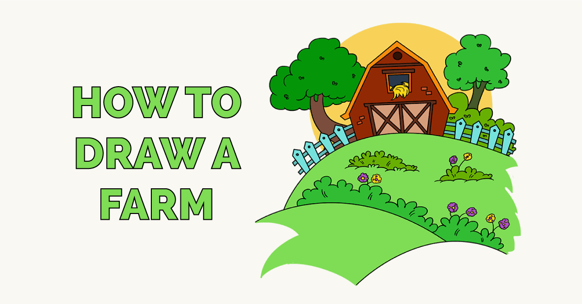 Step by step directions to draw a farm. How To Draw A Farm Really Easy Drawing Tutorial