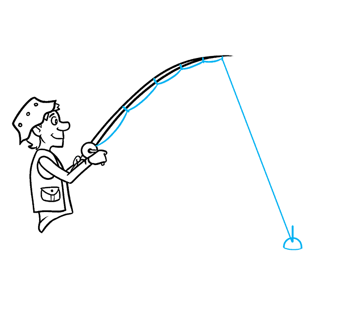 Ink sketch of a fish swallowing a man vector illustration. How To Draw A Man Fishing Really Easy Drawing Tutorial