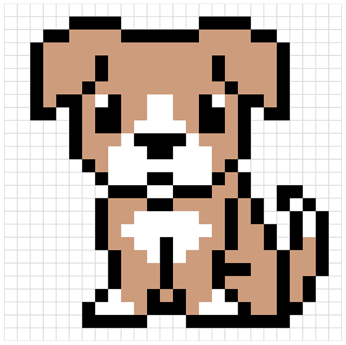 pic Easy Cute Dog Pixel Art easy drawing guides