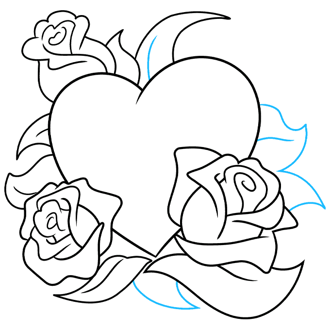 photo Simple Heart Rose Drawing Step By Step easy drawing guides
