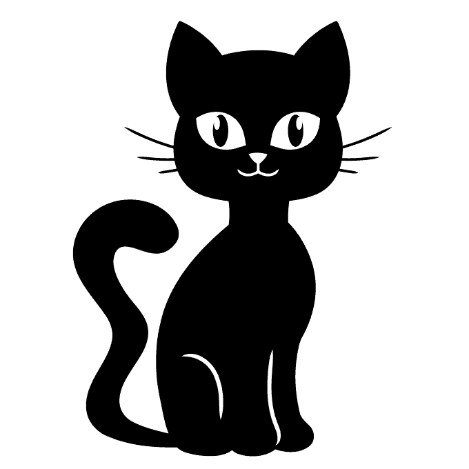 How to draw an easy black cat