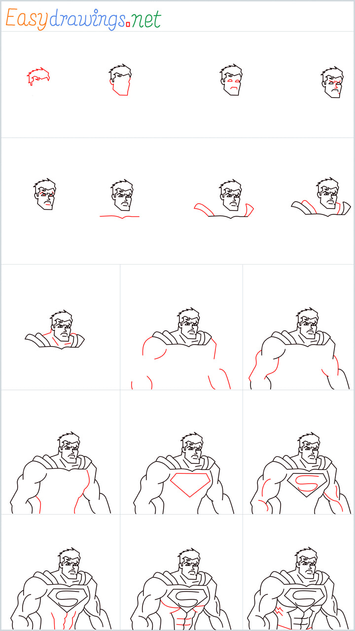 How To Draw Justice League Superman 17 Easy Phase
