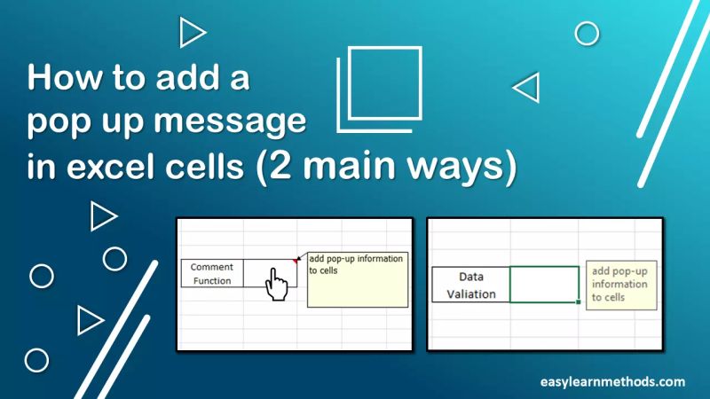 Adding Pop Up Documentation To A Cell In Excel Excel Adept - Download Elegant Space Photo | Mobile