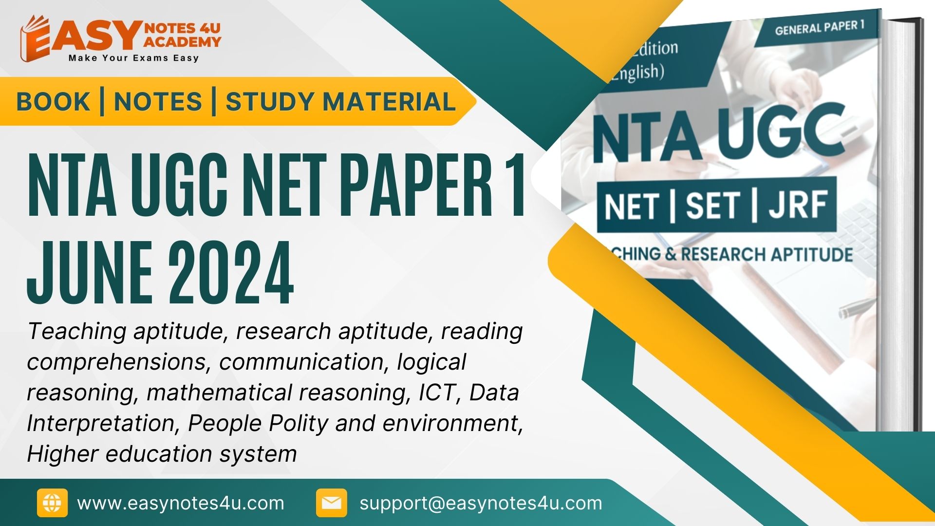 NTA UGC NET Paper 1 Notes | Study Material | Book for Exam June 2024