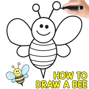 bee drawing easy draw tutorial step drawings simple directed insect beginners bees sketch cartoon steps easypeasyandfun template printable kindergarten painting