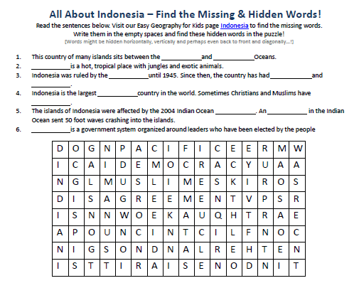 You can find an assortment of printable reading wo. Indonesia Worksheet Free Printable Geography Worksheets