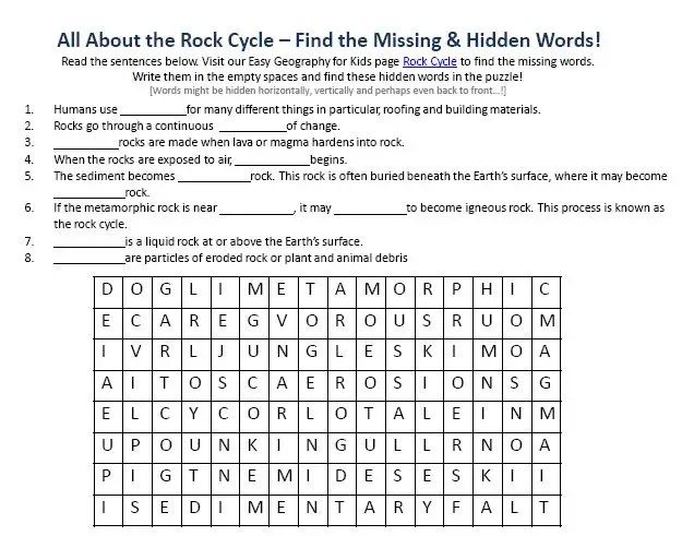 image of rock cycle worksheet free geography activity sheet for kids