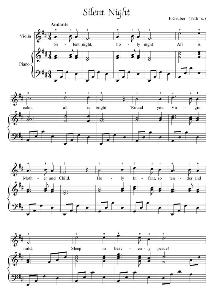 Silent night printable sheet music