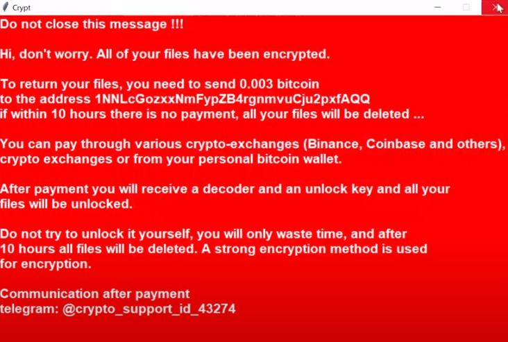 Guide For Remove Crypto_Support ransomware