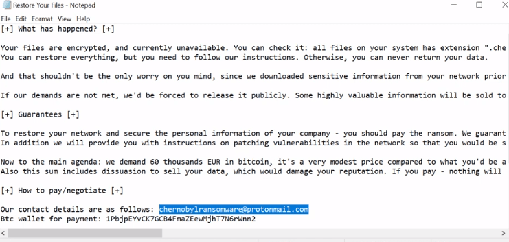 Chernobyl Ransomware