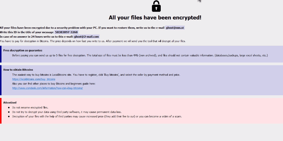 Grt ransomware Removal - Decrypt .[ghost@mm.st].grt Virus